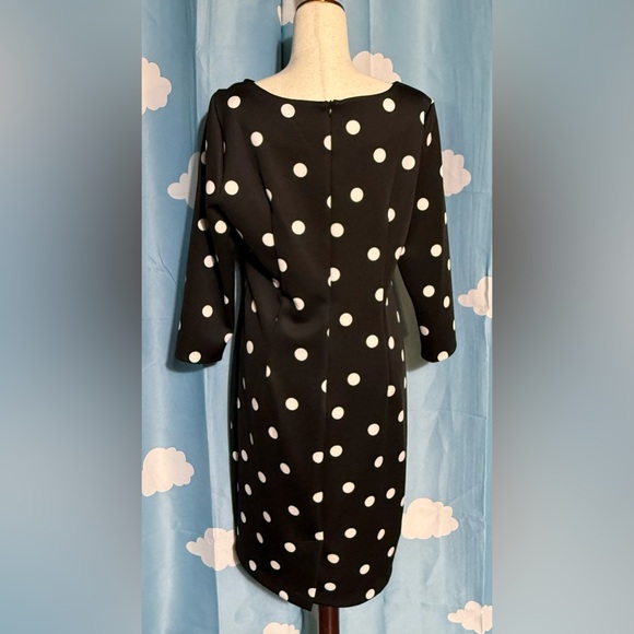 Polka dot whimsical scuba midi dress. Hits in the right spots. 14 - Picture 3 of 6